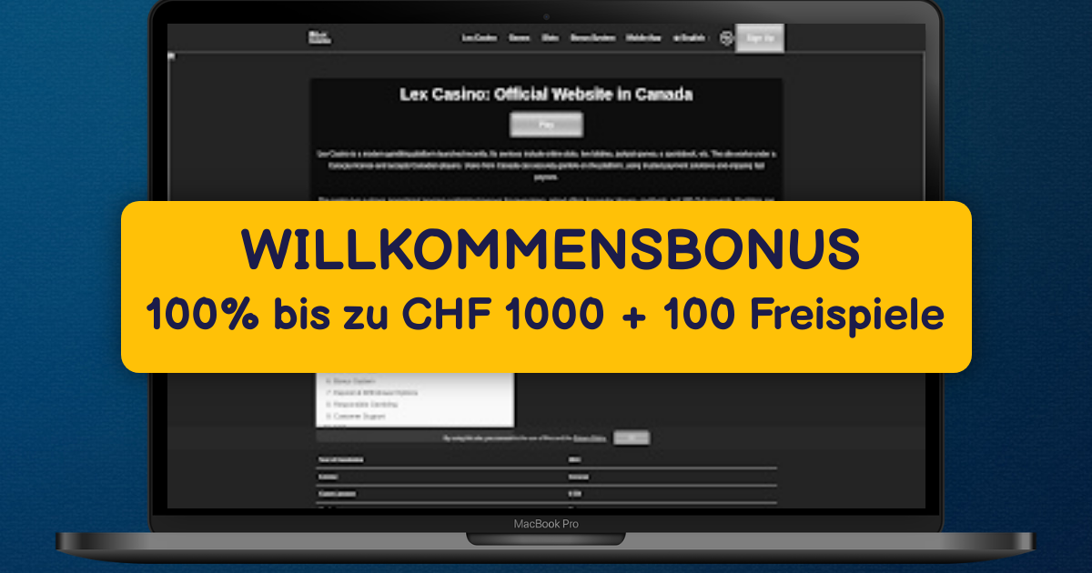 Lex Casino Schweiz - Top Online Slots & schnelle Auszahlungen